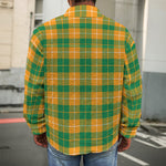 Irish Themed Plaid Pattern Print Men's Shirt Jacket