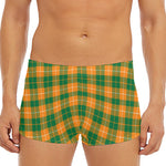 Irish Themed Plaid Pattern Print Men's Short Boxer Briefs