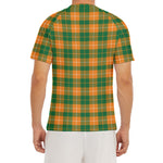 Irish Themed Plaid Pattern Print Men's Short Sleeve Rash Guard