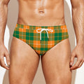 Irish Themed Plaid Pattern Print Men's Swim Briefs