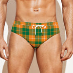 Irish Themed Plaid Pattern Print Men's Swim Briefs