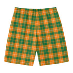 Irish Themed Plaid Pattern Print Men's Swim Trunks