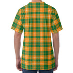 Irish Themed Plaid Pattern Print Men's Velvet T-Shirt