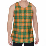 Irish Themed Plaid Pattern Print Men's Velvet Tank Top