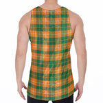 Irish Themed Plaid Pattern Print Men's Velvet Tank Top