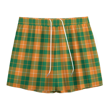 Irish Themed Plaid Pattern Print Mesh Shorts