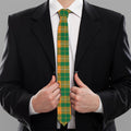 Irish Themed Plaid Pattern Print Necktie