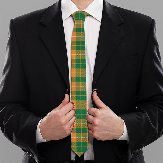 Irish Themed Plaid Pattern Print Necktie