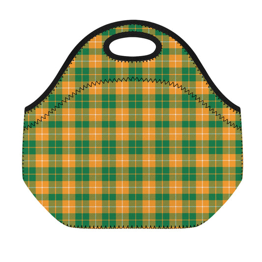 Irish Themed Plaid Pattern Print Neoprene Lunch Bag