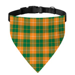 Irish Themed Plaid Pattern Print Over The Collar Dog Bandana