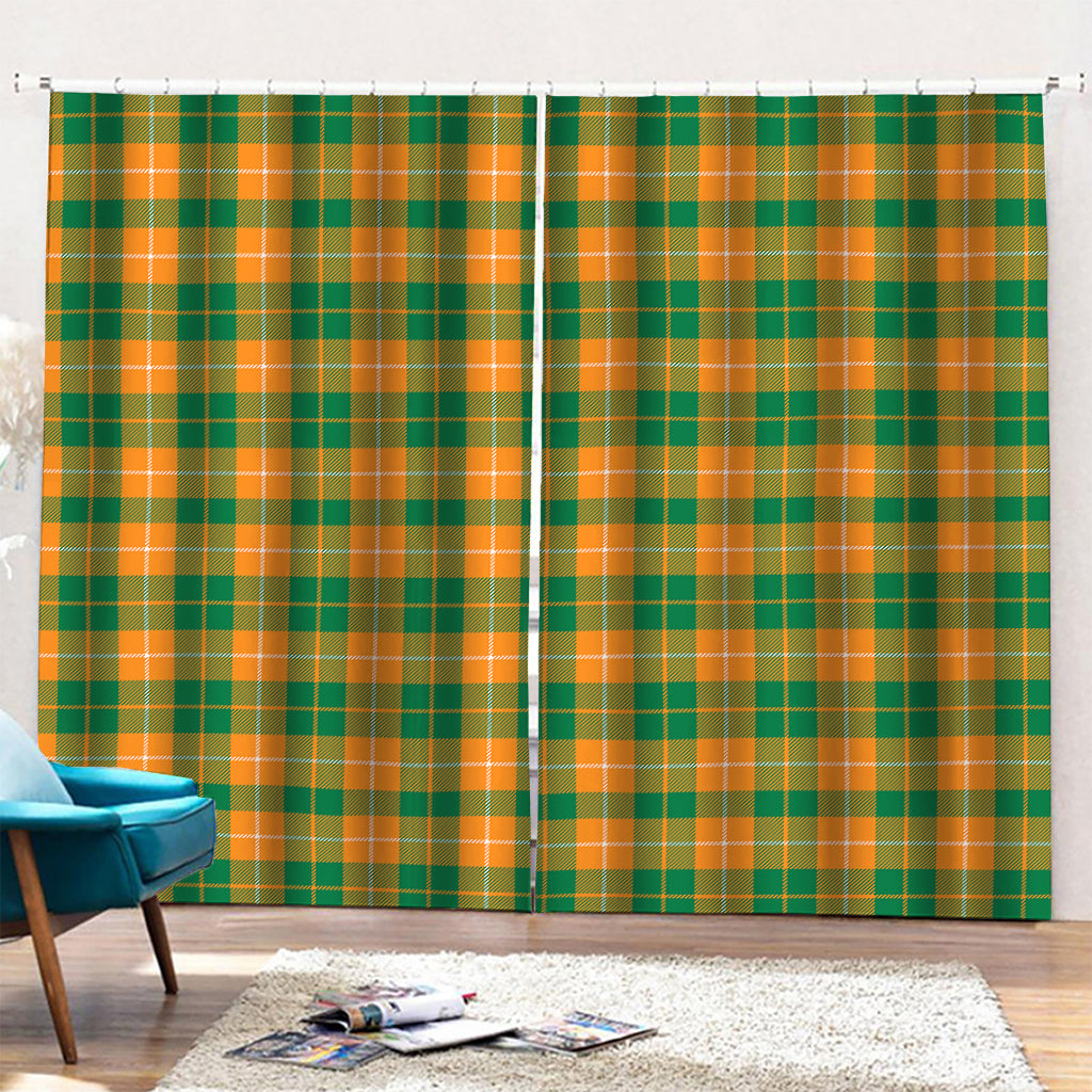 Irish Themed Plaid Pattern Print Pencil Pleat Curtains