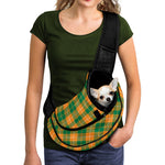 Irish Themed Plaid Pattern Print Pet Sling Carrier