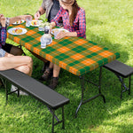 Irish Themed Plaid Pattern Print Picnic Table Cover