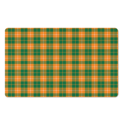 Irish Themed Plaid Pattern Print Polyester Doormat