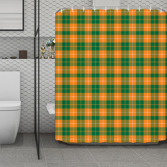 Irish Themed Plaid Pattern Print Polyester Shower Curtain
