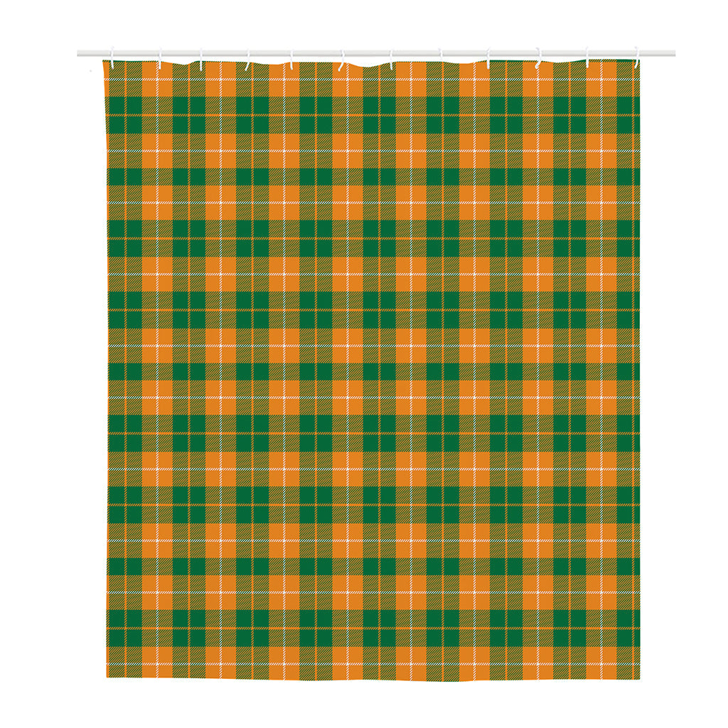 Irish Themed Plaid Pattern Print Polyester Shower Curtain