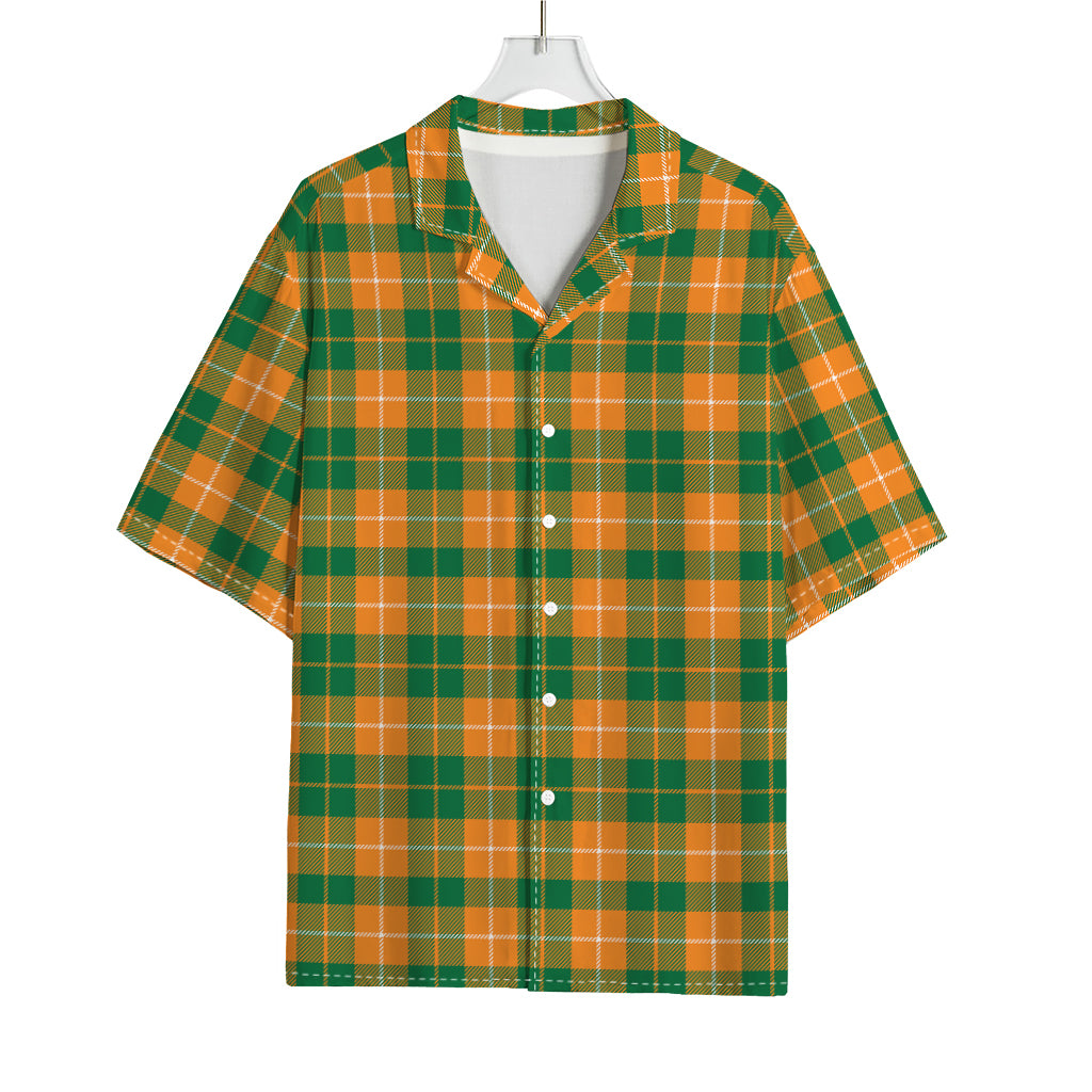 Irish Themed Plaid Pattern Print Rayon Hawaiian Shirt