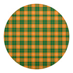Irish Themed Plaid Pattern Print Round Blanket