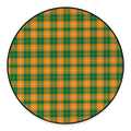 Irish Themed Plaid Pattern Print Round Floor Mat