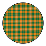 Irish Themed Plaid Pattern Print Round Floor Mat