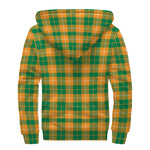 Irish Themed Plaid Pattern Print Sherpa Lined Zip Up Hoodie