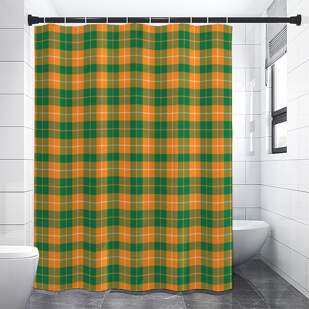 Irish Themed Plaid Pattern Print Shower Curtain
