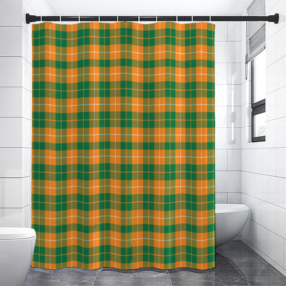 Irish Themed Plaid Pattern Print Shower Curtain
