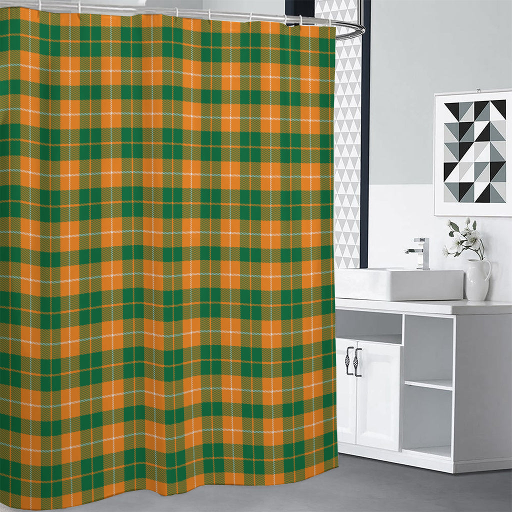 Irish Themed Plaid Pattern Print Shower Curtain