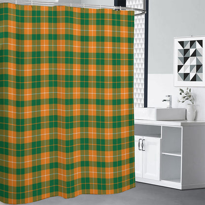 Irish Themed Plaid Pattern Print Shower Curtain