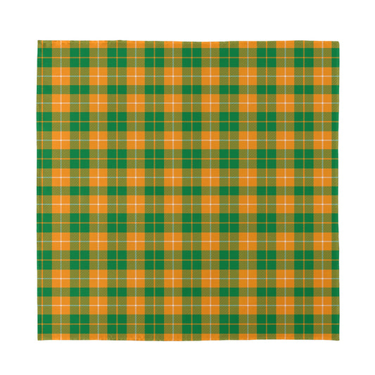 Irish Themed Plaid Pattern Print Silk Bandana