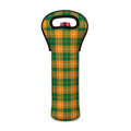 Irish Themed Plaid Pattern Print Single Neoprene Wine Tote