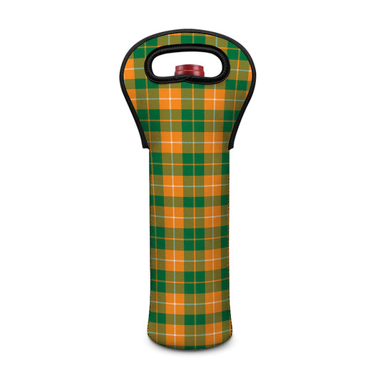 Irish Themed Plaid Pattern Print Single Neoprene Wine Tote