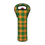 Irish Themed Plaid Pattern Print Single Neoprene Wine Tote
