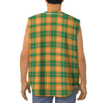 Irish Themed Plaid Pattern Print Sleeveless Baseball Jersey