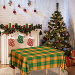 Irish Themed Plaid Pattern Print Tablecloth