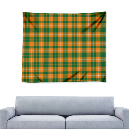 Irish Themed Plaid Pattern Print Tapestry