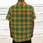 Irish Themed Plaid Pattern Print Textured Short Sleeve Shirt