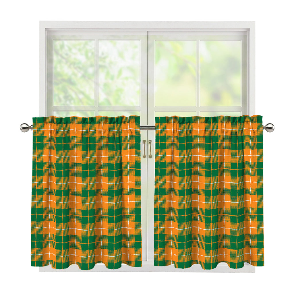 Irish Themed Plaid Pattern Print Tier Curtains