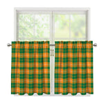 Irish Themed Plaid Pattern Print Tier Curtains