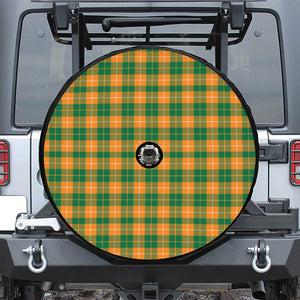 Irish Themed Plaid Pattern Print Tire Cover With Camera Hole