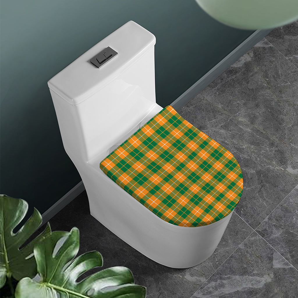Irish Themed Plaid Pattern Print Toilet Lid Cover