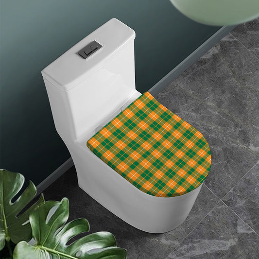 Irish Themed Plaid Pattern Print Toilet Lid Cover
