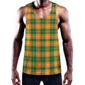Irish Themed Plaid Pattern Print Men's Workout Tank Top