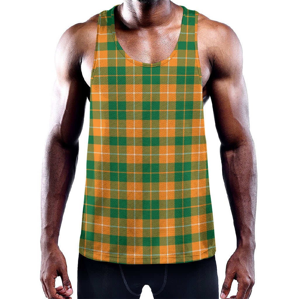 Irish Themed Plaid Pattern Print Training Tank Top