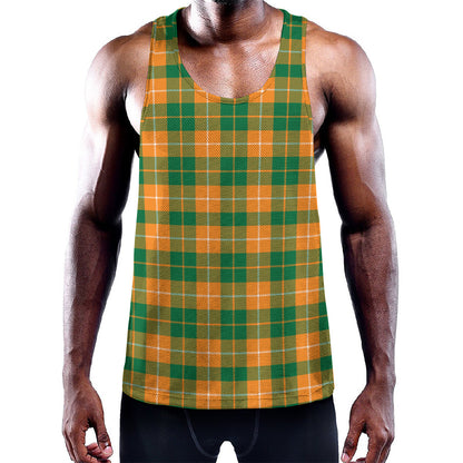Irish Themed Plaid Pattern Print Training Tank Top