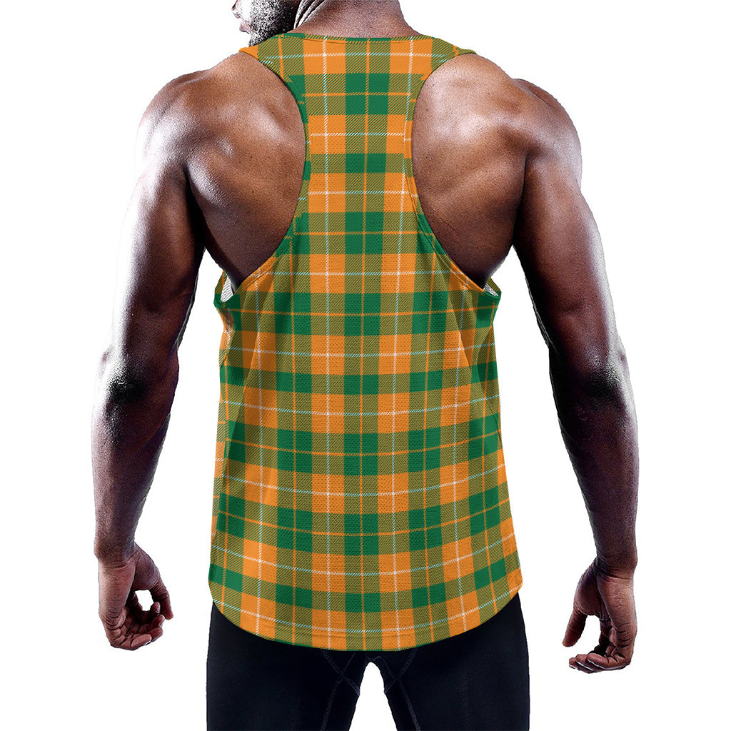 Irish Themed Plaid Pattern Print Training Tank Top