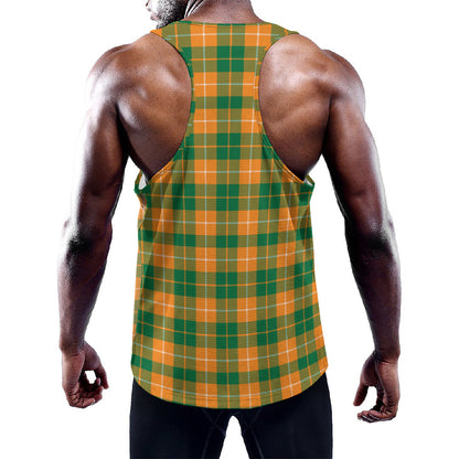 Irish Themed Plaid Pattern Print Training Tank Top