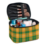 Irish Themed Plaid Pattern Print Travel Makeup Bag