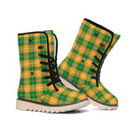 Irish Themed Plaid Pattern Print Winter Boots