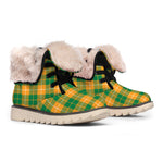 Irish Themed Plaid Pattern Print Winter Boots